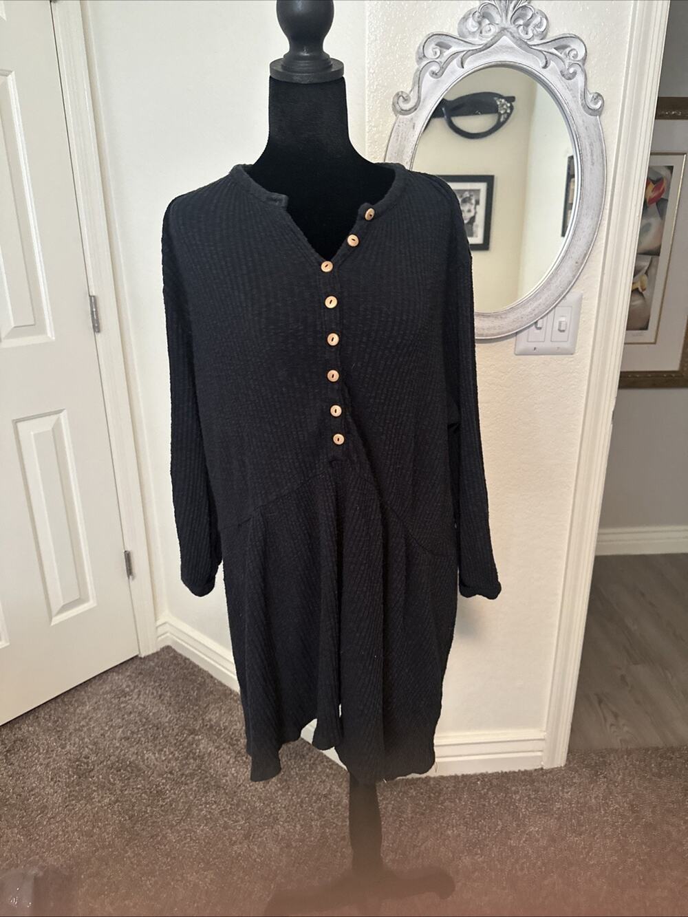 Free People Beach mini sweater dress Dark gray size XS Long Sleeve